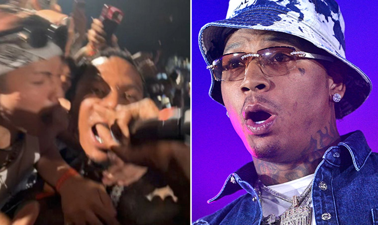 Male fan kisses rapper Moneybagg Yo on the cheek during concert!