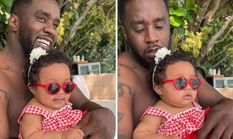 Sean Combs chokes up while telling baby Love he’ll be gone for a while