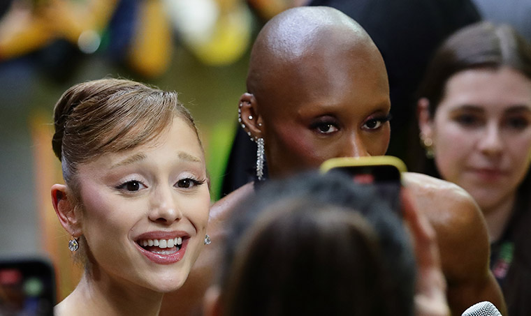 Cynthia Erivo rushes to protect Ariana Grande from crazed fan in Singapore