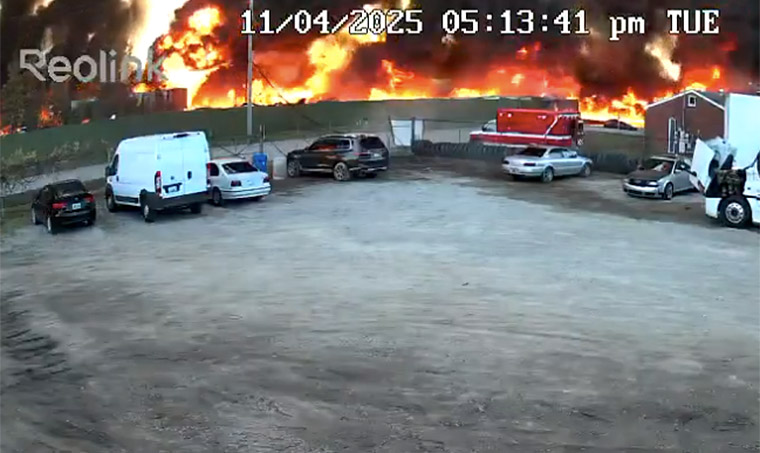 Dashcam captures fiery UPS plane crash at Kentucky airport. At least 9 dead