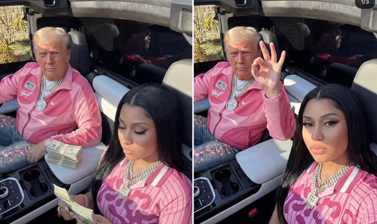 Nicki Minaj posts photos of herself with AI-generated Trump