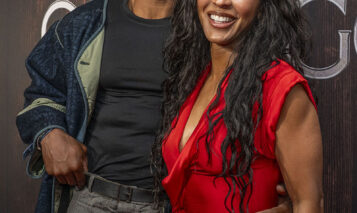 Jonathan Majors and Meagan Good at opening night of Joe Turner’s Come and Gone on Broadway at Barrymore Theatre in New York. April 25, 2026. Photo credit: ZUMAPRESS.com / MEGA