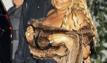 Lizzo is seen celebrating her 38th birthday at Chateau Marmont alongside her boyfriend, Myke Wright, and friends. Credit: The Hollywood JR / BACKGRID