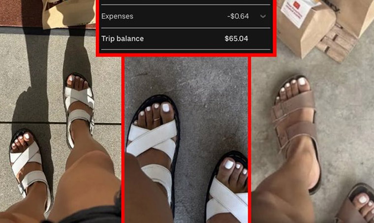 Uber Eats driver takes pictures of her feet to boost tips