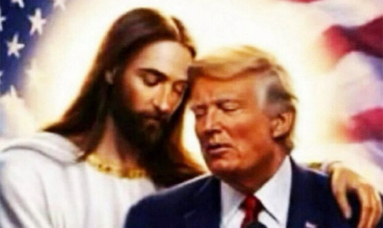 Trump posts image of Jesus comforting him after public backlash