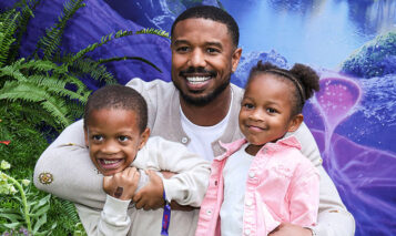 Michael B. Jordan with nephew Lenox Theus and niece Zorah Theus