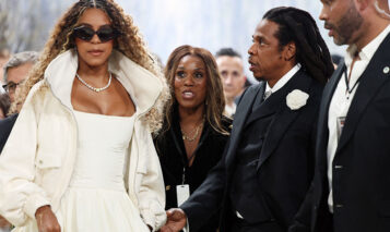 US rapper Jay-Z (2R) and daughter Blue Ivy Carter (L) arrive for the 2026 Met Gala celebrating “Costume Art” at the Metropolitan Museum of Art, in New York, on May 4, 2026. (Photo by ANGELA WEISS / AFP via Getty Images)