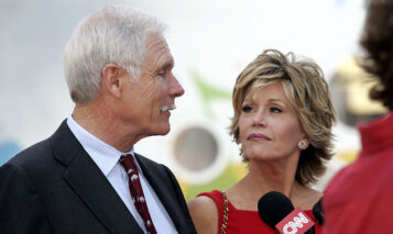 Jane Fonda and Ted Turner during A Celebrity Roast of Jane Fonda – Benefitting the Georgia Campaign for Adolescent Pregnancy Prevention (G-CAPP) – Arrivals at Georgia Aquarium in Atlanta, Georgia, United States. (Photo by Ben Rose/WireImage)
